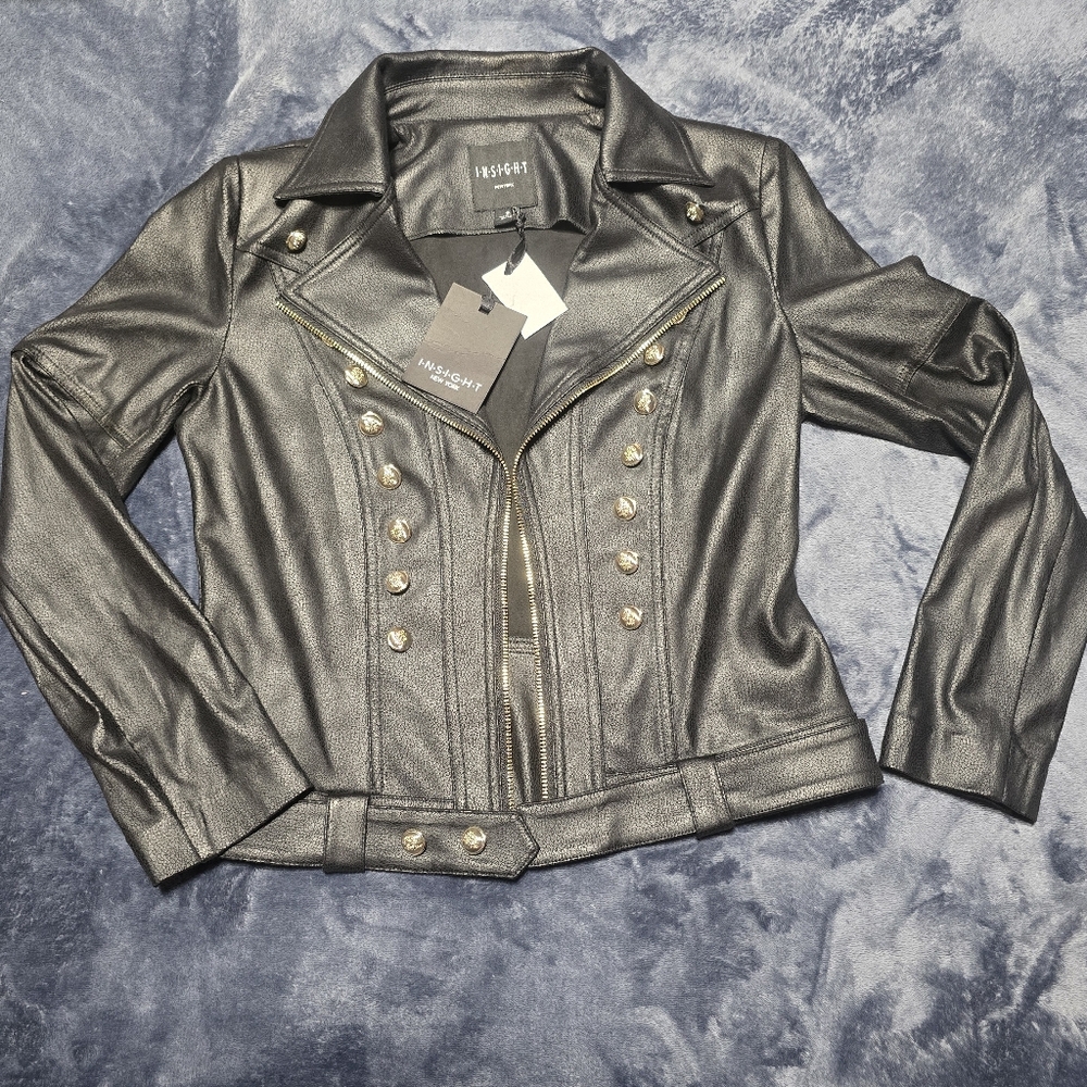 Insight Gold and Black Leather Jacket